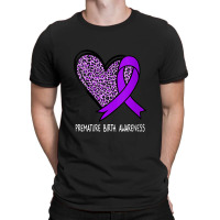 Womens Premature Birth Awareness Purple Ribbon V-neck T-shirt | Artistshot