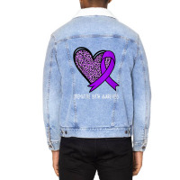 Womens Premature Birth Awareness Purple Ribbon V-neck Unisex Sherpa-lined Denim Jacket | Artistshot