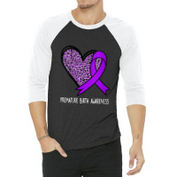 Womens Premature Birth Awareness Purple Ribbon V-neck 3/4 Sleeve Shirt | Artistshot