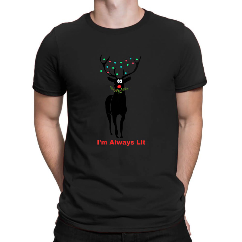 Womens Reindeer Lit V-neck T-shirt | Artistshot