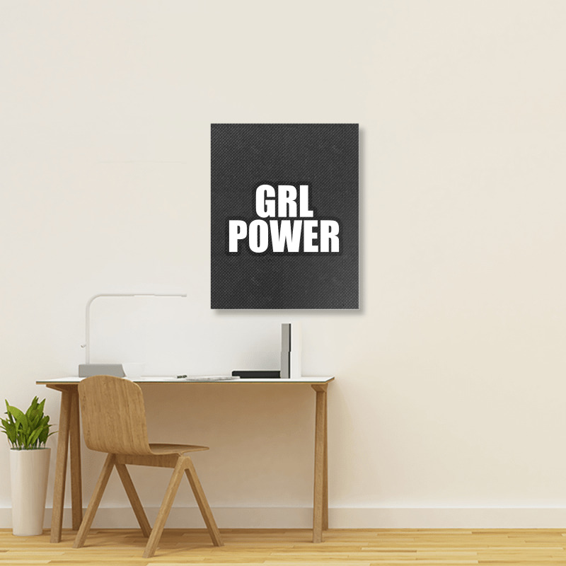 Grl Power... Inspirational Saying Portrait Canvas Print by awesomebrand | Artistshot