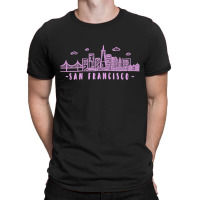 Womens San Francisco California Pink Vintage Skyline T-shirt | Artistshot