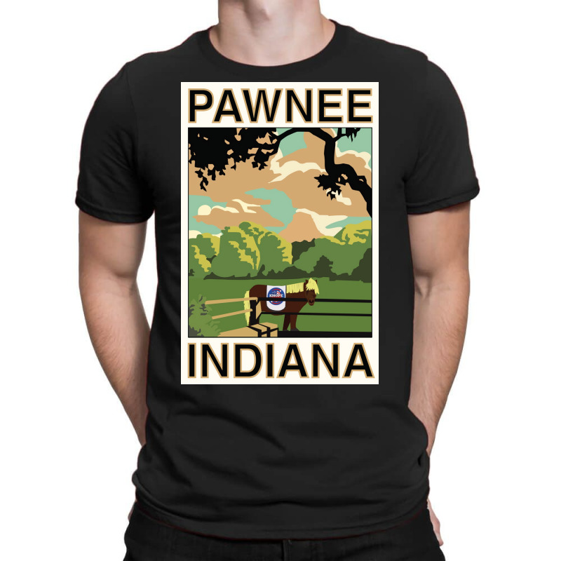 Pawnee Indiana Poster Green Funny (1) T-shirt | Artistshot