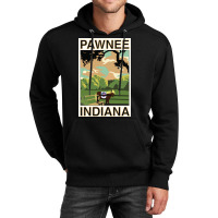 Pawnee Indiana Poster Green Funny (1) Unisex Hoodie | Artistshot