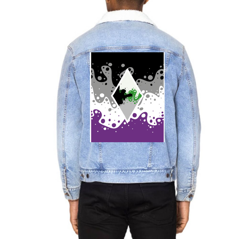 Identity Fluid Combined Ace And Demiromantic   Diamond Unisex Sherpa-Lined Denim Jacket by siddiramika3 | Artistshot