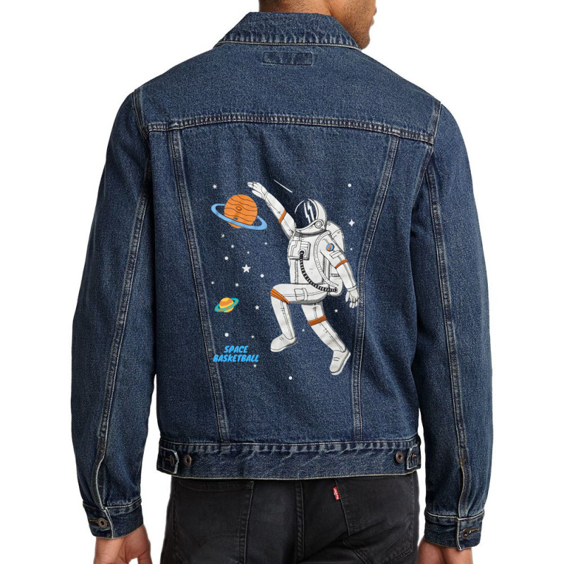 Space Basketball Men Denim Jacket | Artistshot