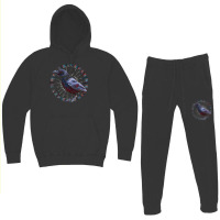 Crow Retro Circle Wheel Design Hoodie & Jogger Set | Artistshot