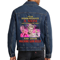 Never Underestimate A Mom Who Loves Machine Men Denim Jacket | Artistshot