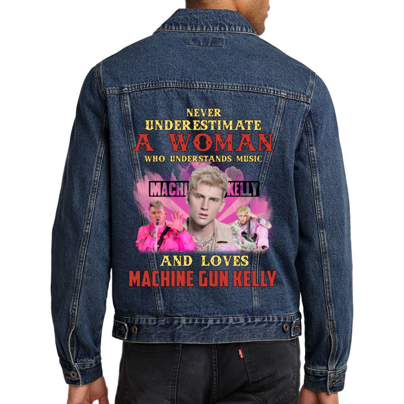 Never Underestimate A Woman Who Loves Machine Men Denim Jacket | Artistshot