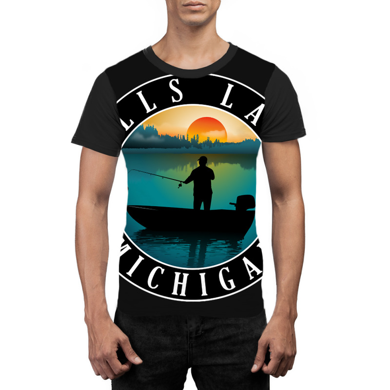 Limited Edition Bills Lake Fishing Michigan Sunset Graphic T-shirt | Artistshot