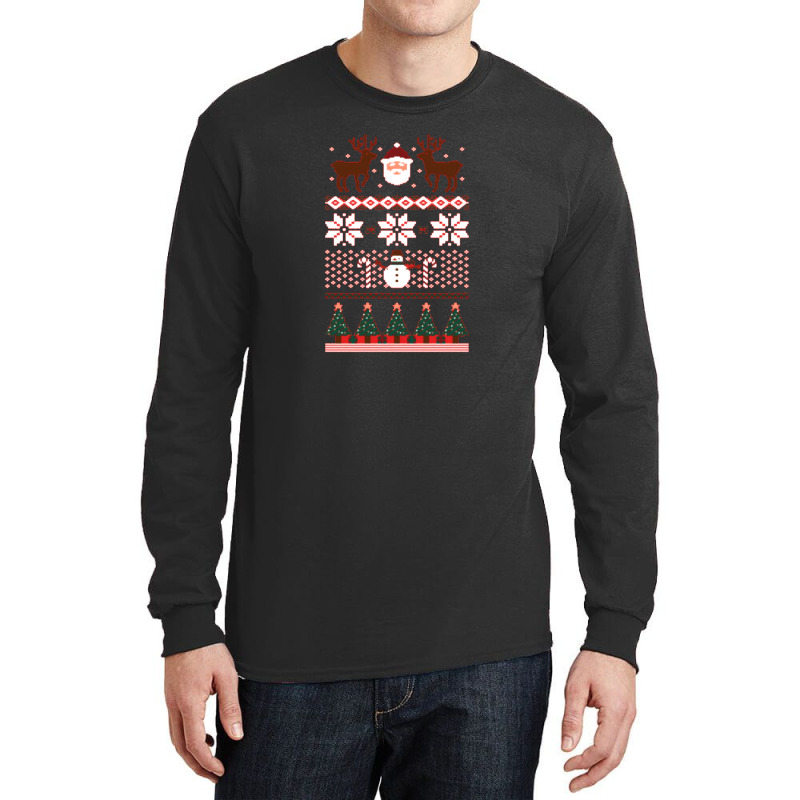 Ugly Christmas Santa Rudolph Long Sleeve Shirts | Artistshot