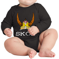 Hot Trend Skol Viking Helmet Nordic Horned Helmet Norse Mythology Long Sleeve Baby Bodysuit | Artistshot