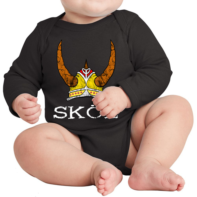 Hot Trend Skol Viking Helmet Nordic Horned Helmet Norse Mythology Long Sleeve Baby Bodysuit | Artistshot