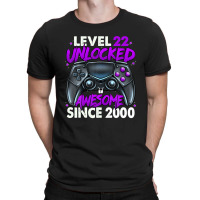 Level 22 Unlocked Awesome Since 2000 22nd Birthday Gaming T-shirt | Artistshot