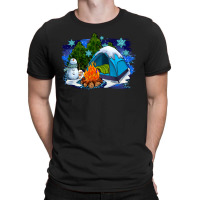 Winter Camping With Camp Fire T-shirt | Artistshot