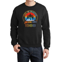 Level 34 Unlocked Gaming Awesome Since 1988 34th Birthday Crewneck Sweatshirt | Artistshot