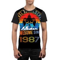 Level 35 Unlocked Gaming Awesome Since 1987 35th Birthday Graphic T-shirt | Artistshot