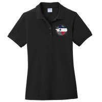 Texas Outline In The Shape Of The Flag Of Southern States, Vintage Des Ladies Polo Shirt | Artistshot