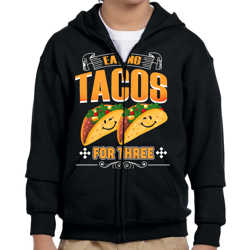 Funny Cinco De Mayo T  Shirt Eating Tacos For Three Pregnancy Twins Ci Youth Zipper Hoodie | Artistshot