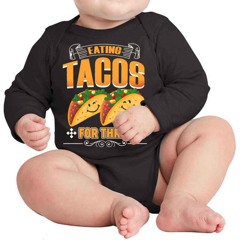 Funny Cinco De Mayo T  Shirt Eating Tacos For Three Pregnancy Twins Ci Long Sleeve Baby Bodysuit | Artistshot