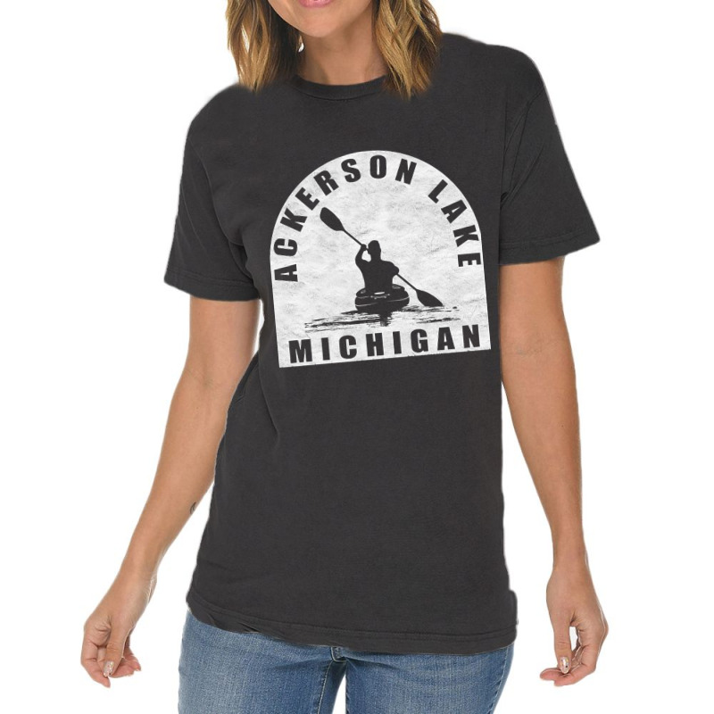 Trending Ackerson Lake Kayaking Michigan Vintage T-shirt | Artistshot