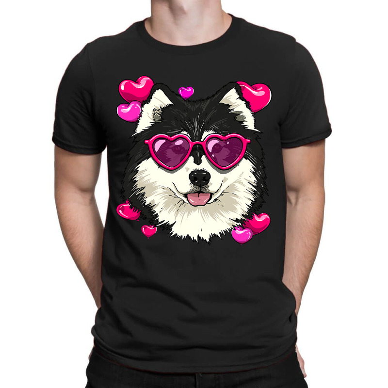 Valentines Day Alaskan Malamute Heart Couples Sled Dog Lover174.png T-shirt | Artistshot