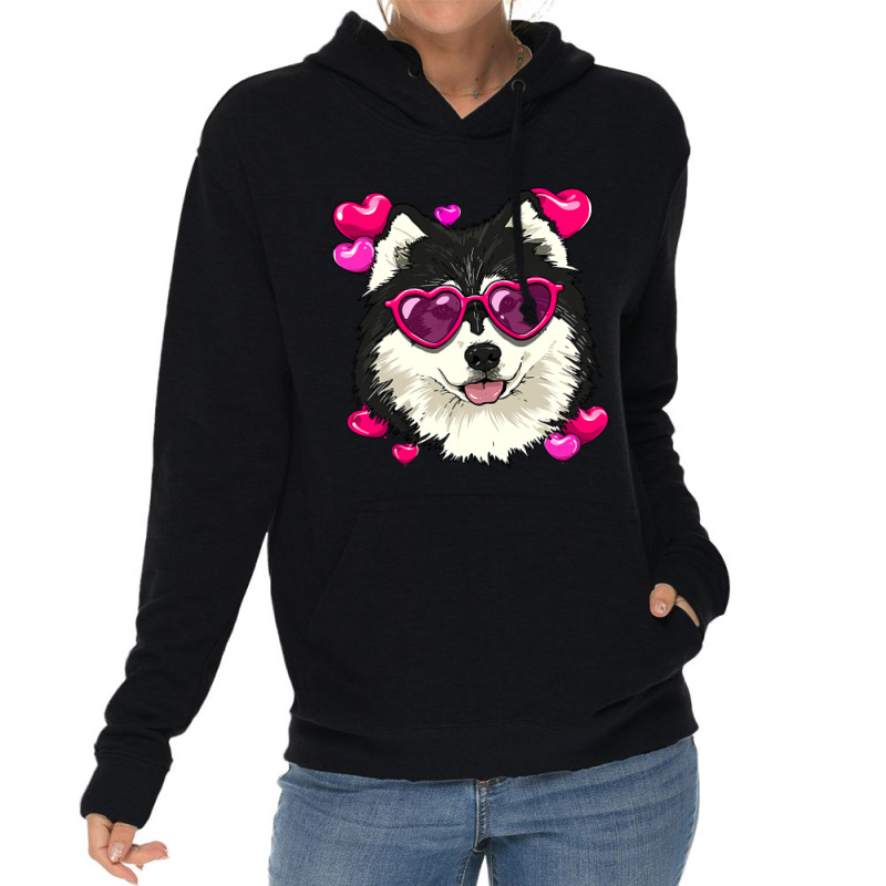 Valentines Day Alaskan Malamute Heart Couples Sled Dog Lover174.png Lightweight Hoodie | Artistshot