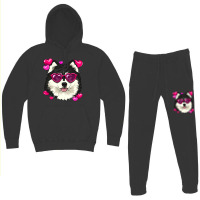 Valentines Day Alaskan Malamute Heart Couples Sled Dog Lover174.png Hoodie & Jogger Set | Artistshot