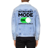 Introvert Mode On Unisex Sherpa-lined Denim Jacket | Artistshot