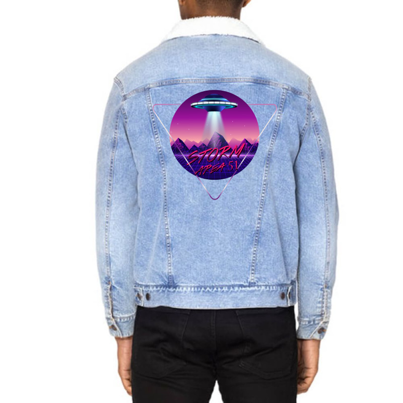 Storm Area 51 Vaporrwave Unisex Sherpa-lined Denim Jacket | Artistshot