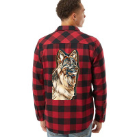 German Shepherd Dog  Isolated  On White Background In Studio Flannel Shirt | Artistshot