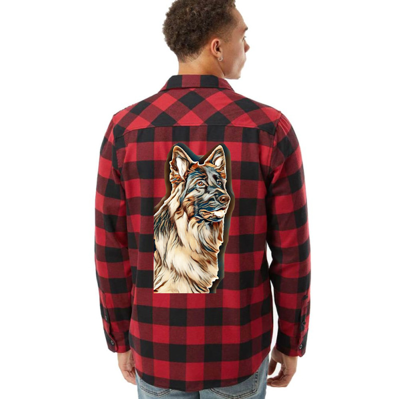 German Shepherd Dog  Isolated  On White Background In Studio Flannel Shirt by Kemnabi | Artistshot