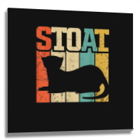 Vintage Stoat Short-tailed Weasel Ermine Metal Print Square | Artistshot