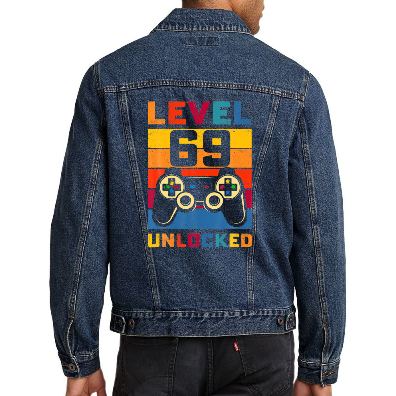 Level 69 Unlocked Shirt 69th Birthday Matching Video Game Men Denim Jacket | Artistshot