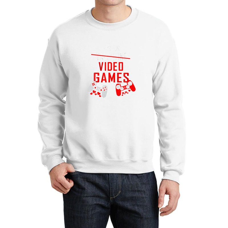 V Is For Video Games Funny Valentines Day Gamer Gift Crewneck Sweatshirt | Artistshot