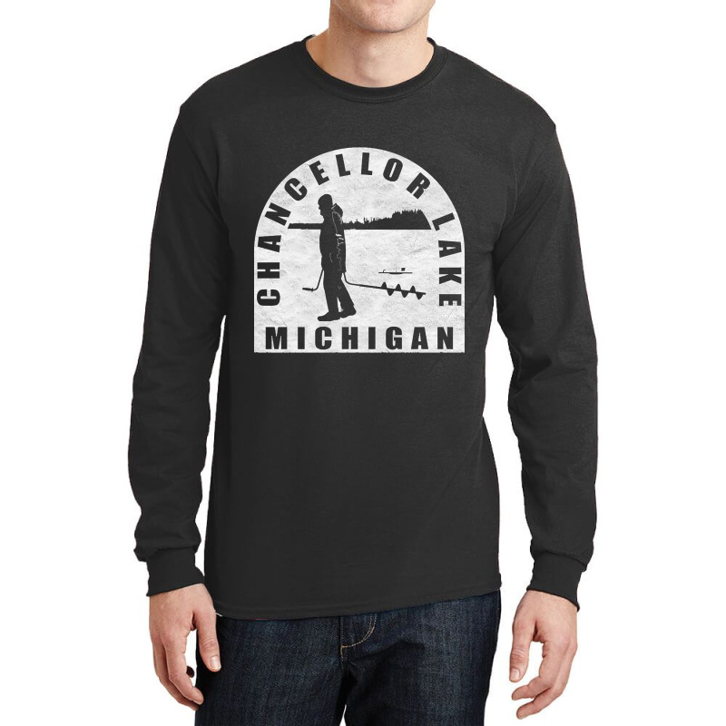 Limited Edition Chancellor Lake Ice Fishing Michigan Long Sleeve Shirts | Artistshot