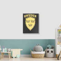 Hot Trend Sweden Swedish Vikings Viking Sverige Flag Shield Helmet Portrait Canvas Print | Artistshot