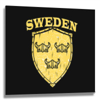 Hot Trend Sweden Swedish Vikings Viking Sverige Flag Shield Helmet Metal Print Square | Artistshot