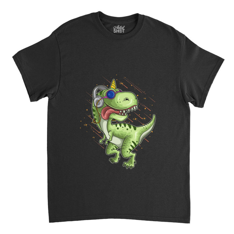 Dino And Headphones T Shirt Premium Classic T-shirt by GEORGESOCE | Artistshot