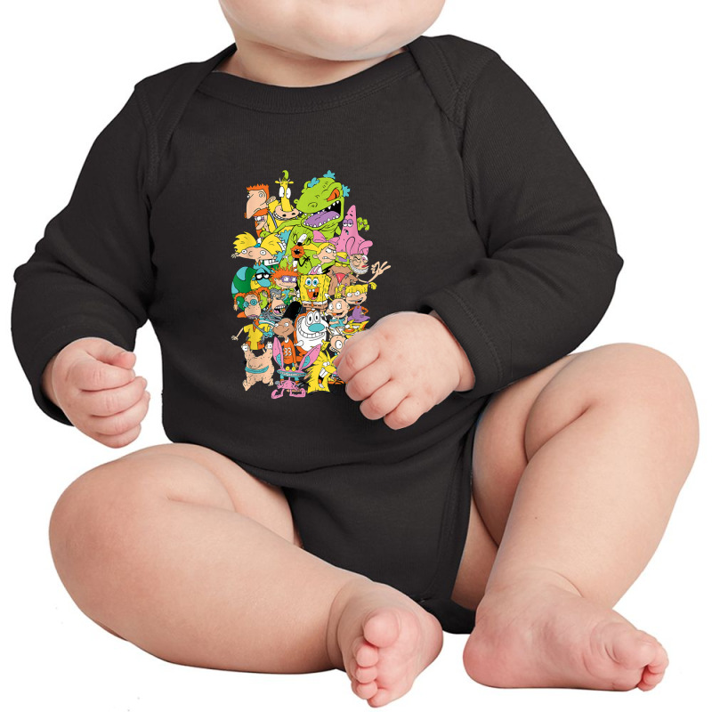 Complete Nick 90s Throwback Character Long Sleeve Baby Bodysuit by rosehowell | Artistshot