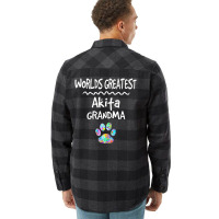 Hot Trend Worlds Greatest Akita Grandma Cute Dog Paw Print Pet Love Flannel Shirt | Artistshot