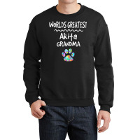 Hot Trend Worlds Greatest Akita Grandma Cute Dog Paw Print Pet Love Crewneck Sweatshirt | Artistshot