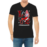 Love Phlebotomist Nurse Life Snowman Syringe Xmas Nursing T Shirt V-neck Tee | Artistshot