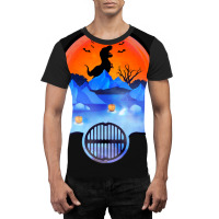 Dinosaur Skeleton Pumpkin For Halloween Graphic T-shirt | Artistshot