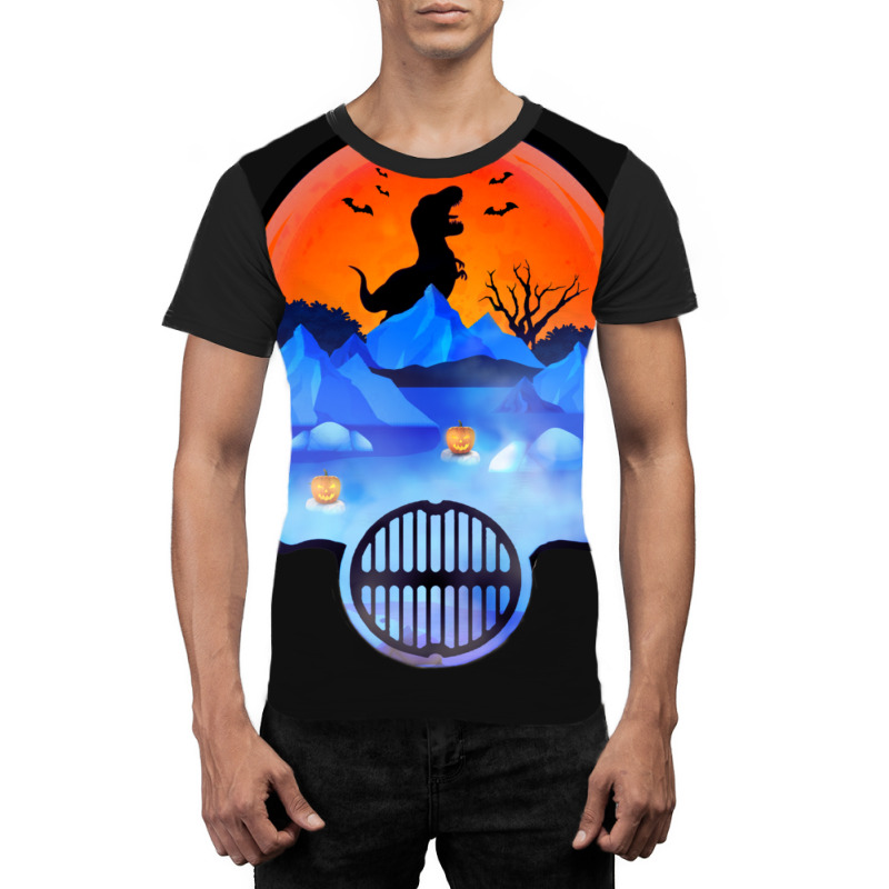 Dinosaur Skeleton Pumpkin For Halloween Graphic T-shirt | Artistshot