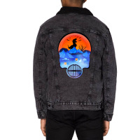 Dinosaur Skeleton Pumpkin For Halloween Unisex Sherpa-lined Denim Jacket | Artistshot