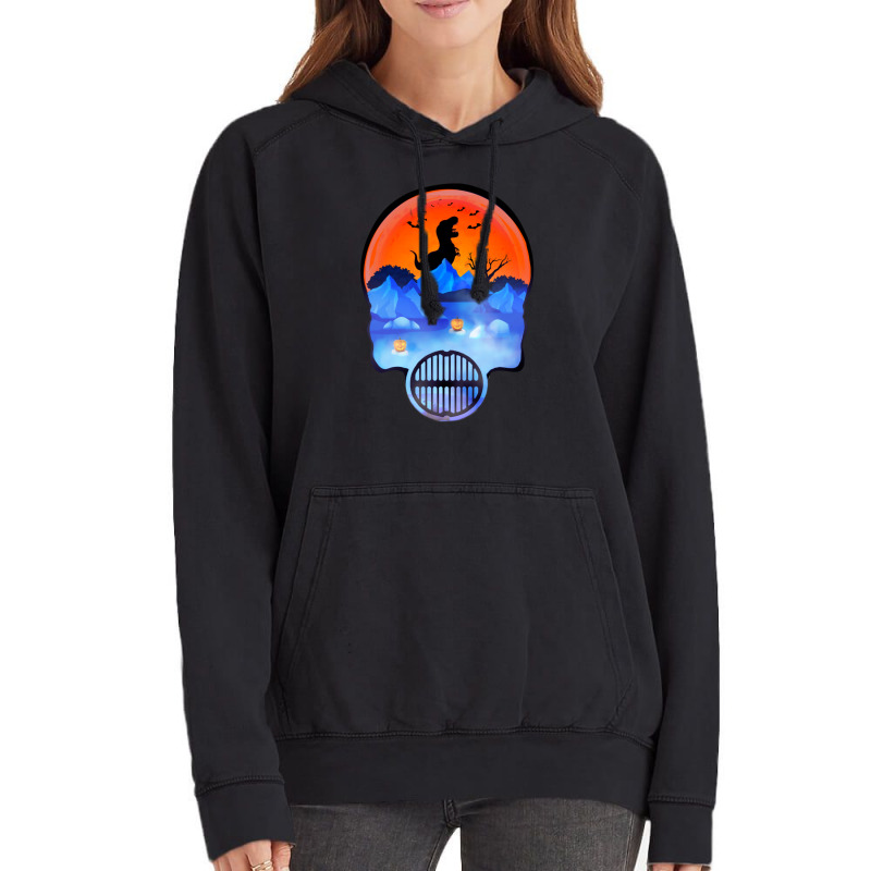 Dinosaur Skeleton Pumpkin For Halloween Vintage Hoodie | Artistshot