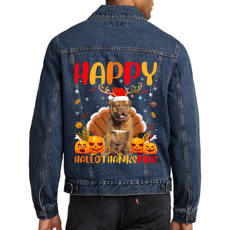 Funny Ocelot Animal Lover Happy Ocelot Hellothanksmas Men Denim Jacket | Artistshot