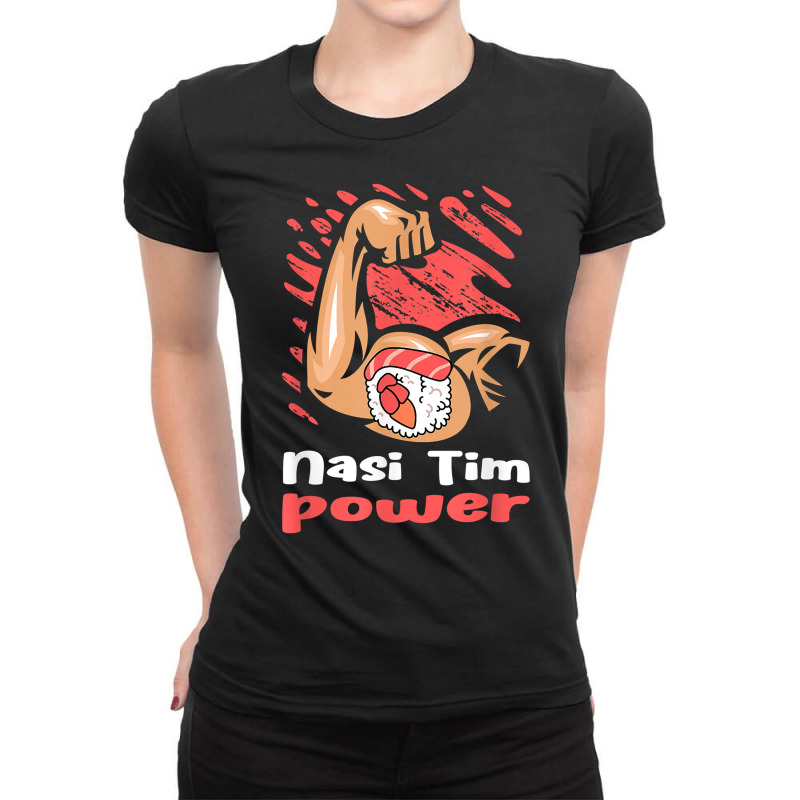 Nasi Tim Power Workout Funny Gym Humor Steamed Chicken Rice T Shirt Ladies Fitted T-Shirt by tawny4okburd | Artistshot