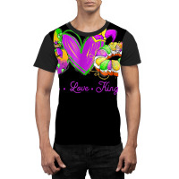 Peace Love King Cake Funny Mardi Gras Party Carnival Gifts T Shirt Graphic T-shirt | Artistshot